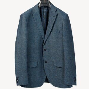 Etro Indigo Herringbone Single-Breasted Classic Suiting Blazer Jacket